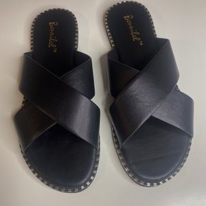 Women’s black studded sandals